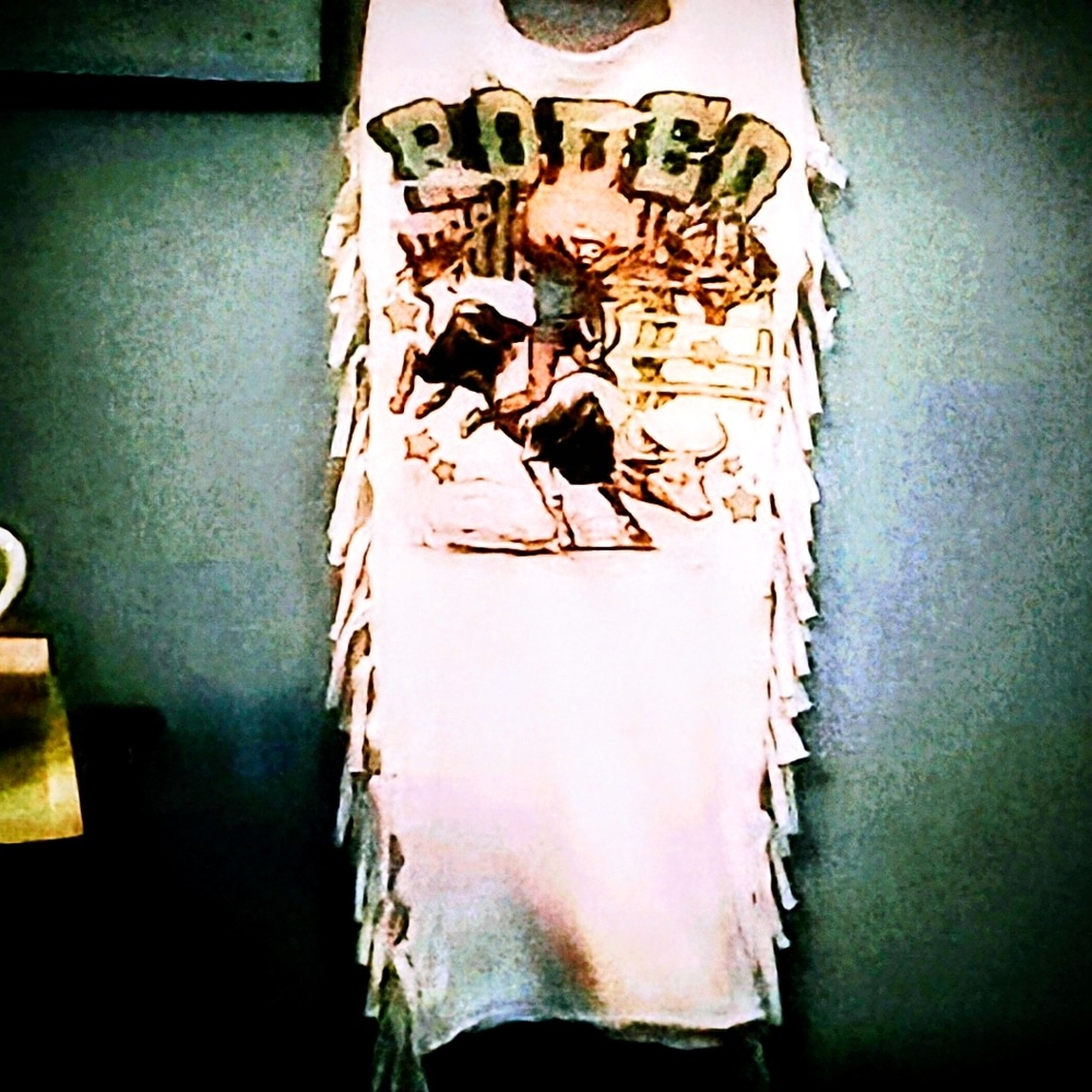Savannah Rodeo Graphic Fringe Mini Dress